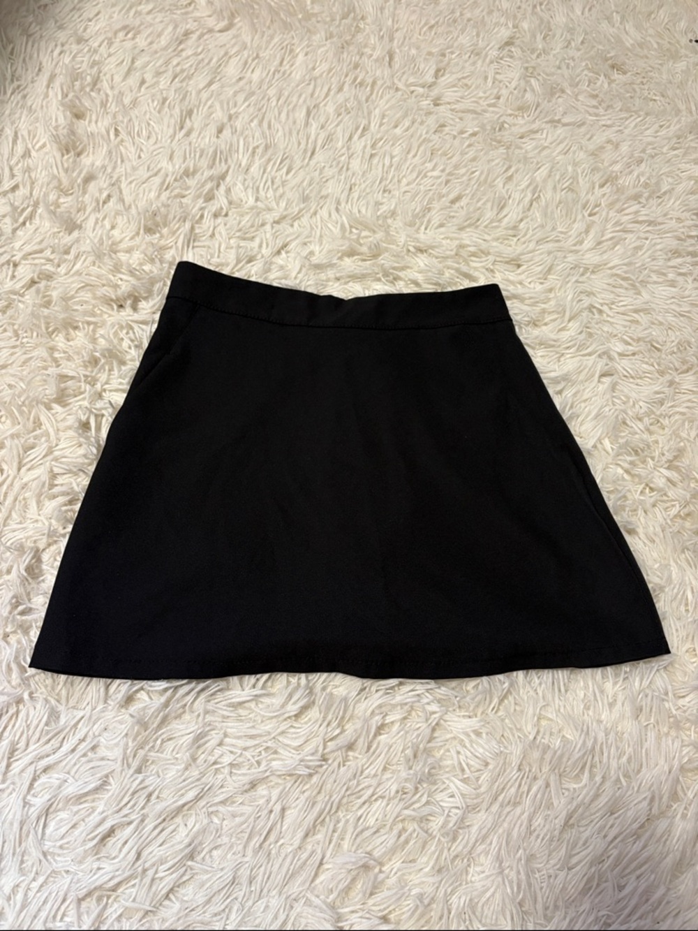 Classic Black A-Line Women's Skirt with Shorts Lining